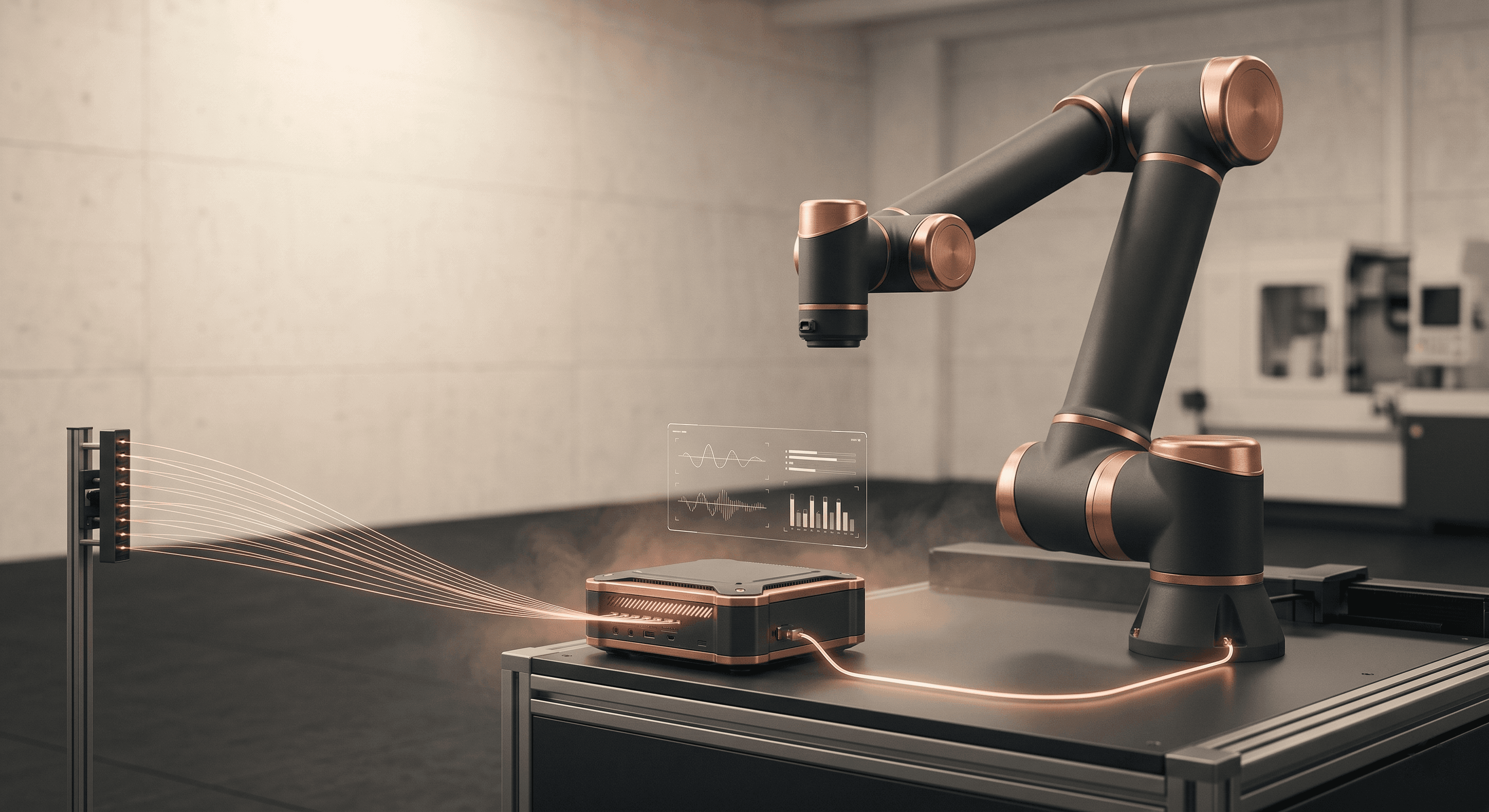 Industrial edge AI compute controlling an autonomous robotic arm